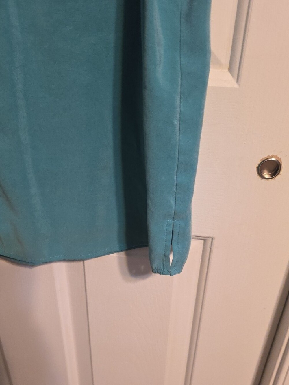 Chico's Teal Short-Sleeve Button-Down Shirt - Picture 6 of 7